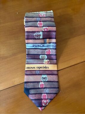 VTG 1996 Ralph Marlin Cigar Print Men's Tie in Brown